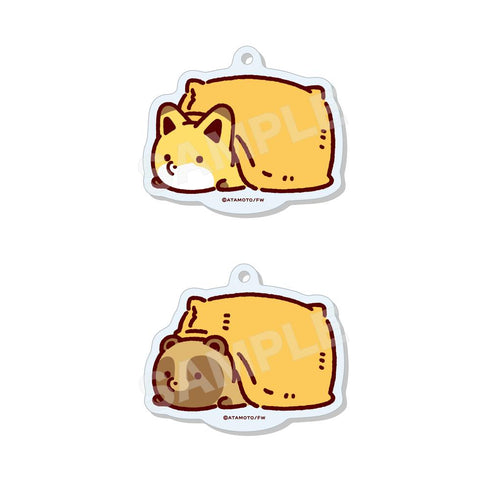 『タヌキとキツネ』まるっとスタンドキーホルダー 01 Enjoy!OSUSHI!【BOX】